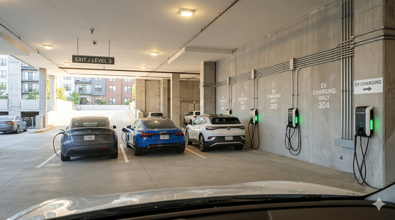 EV charging apartment complex